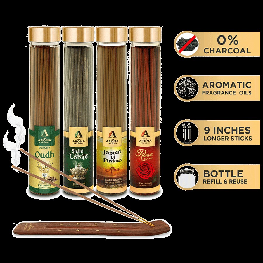 The Aroma Factory Incense Sticks/Agarbatti - With Jute Bag & Stand