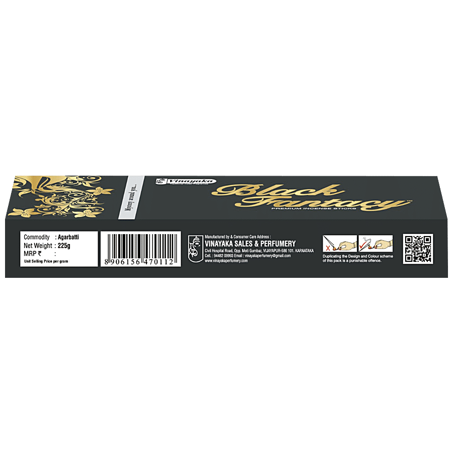 Vinayaka's Black Fantacy Premium Incense Sticks Agarbatti