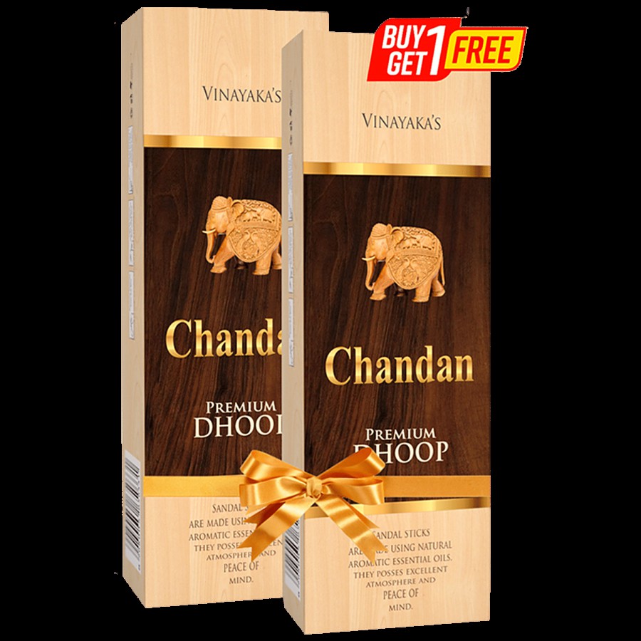 Vinayaka's Chandan Premium Dhoop Sandal Sticks With Natural Aromatic Essential Oils