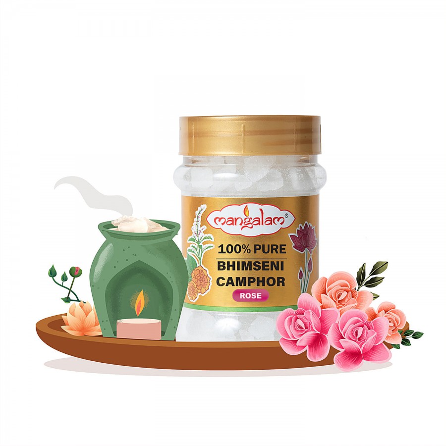 Mangalam Pure Bhimseni Camphor - Rose