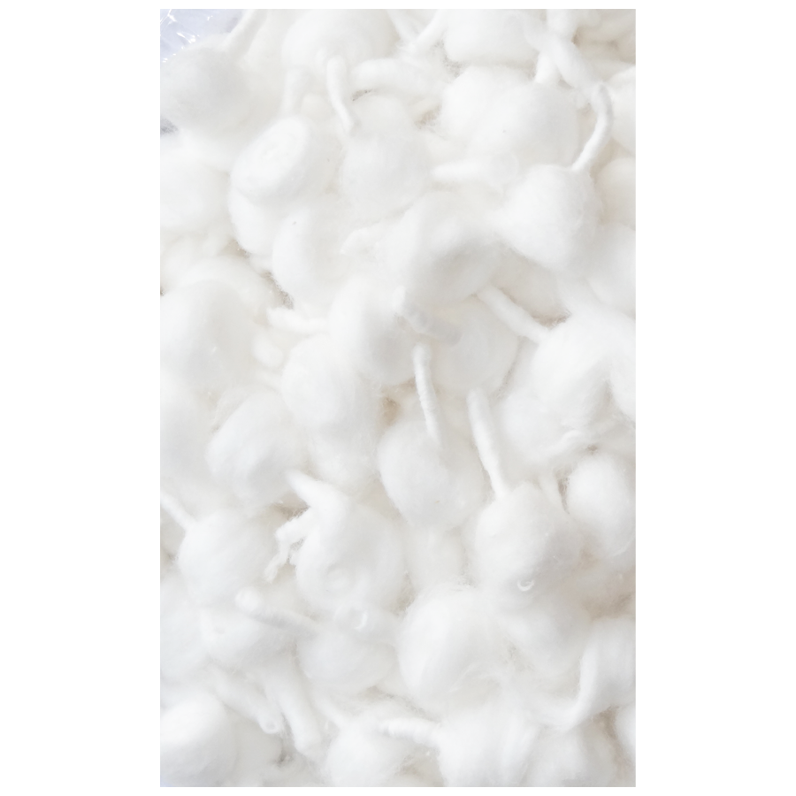 VC Cotton Wicks Round Pooja Batti - White Colour