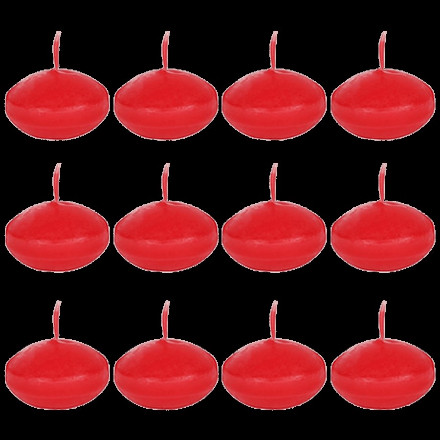 DP Decorative Wax Floating Candles - Red