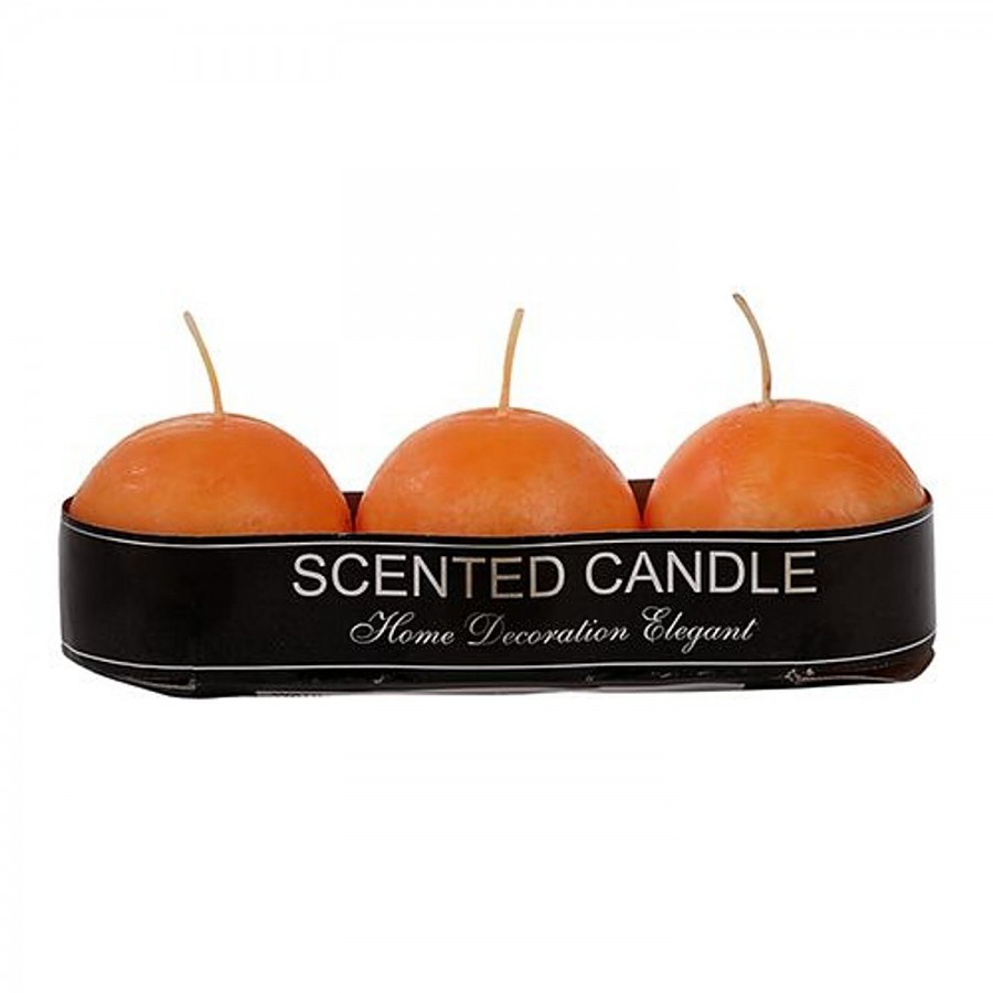 DP Decorative Wax Round Candles - Orange