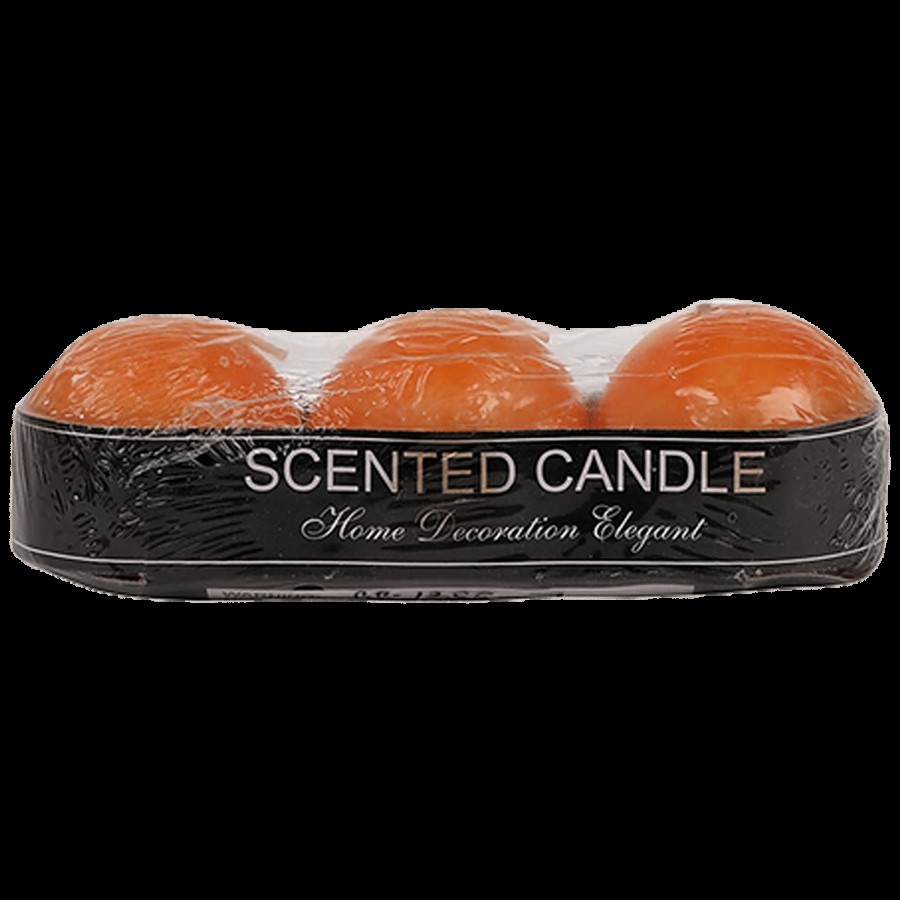 DP Decorative Wax Round Candles - Orange