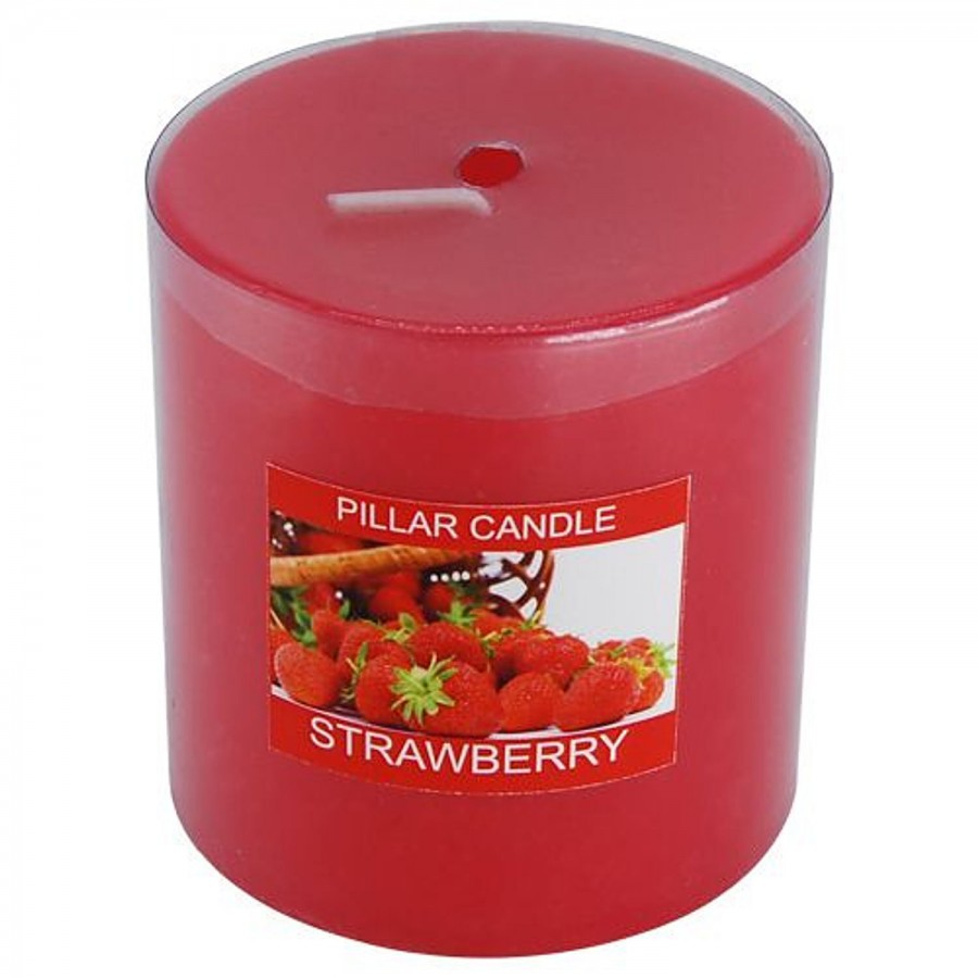 Fish Scented Pillar Candle - Strawberry