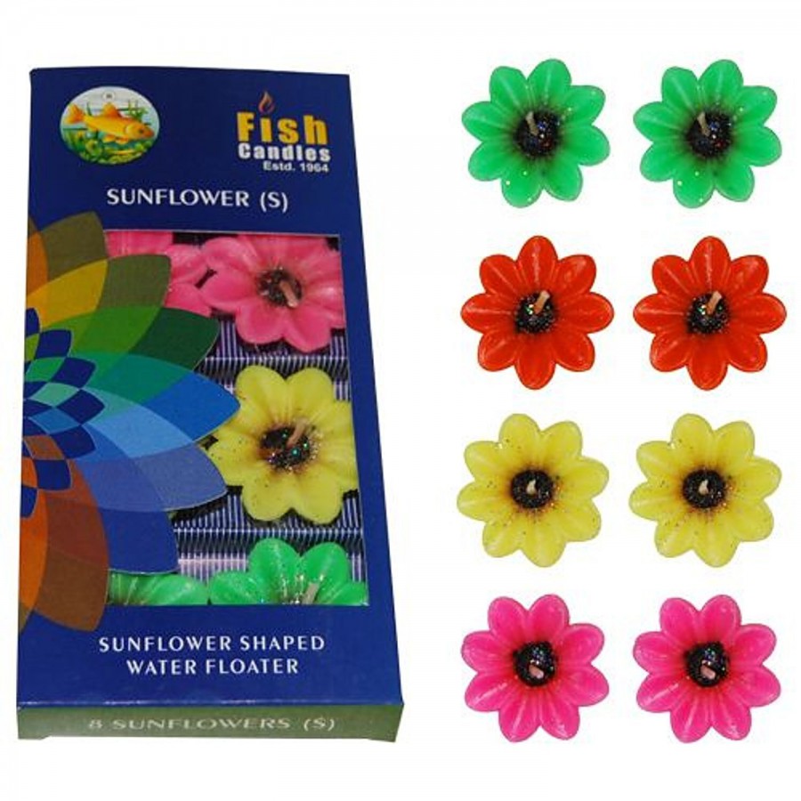 Fish  Water Floater Candle - Sunflower