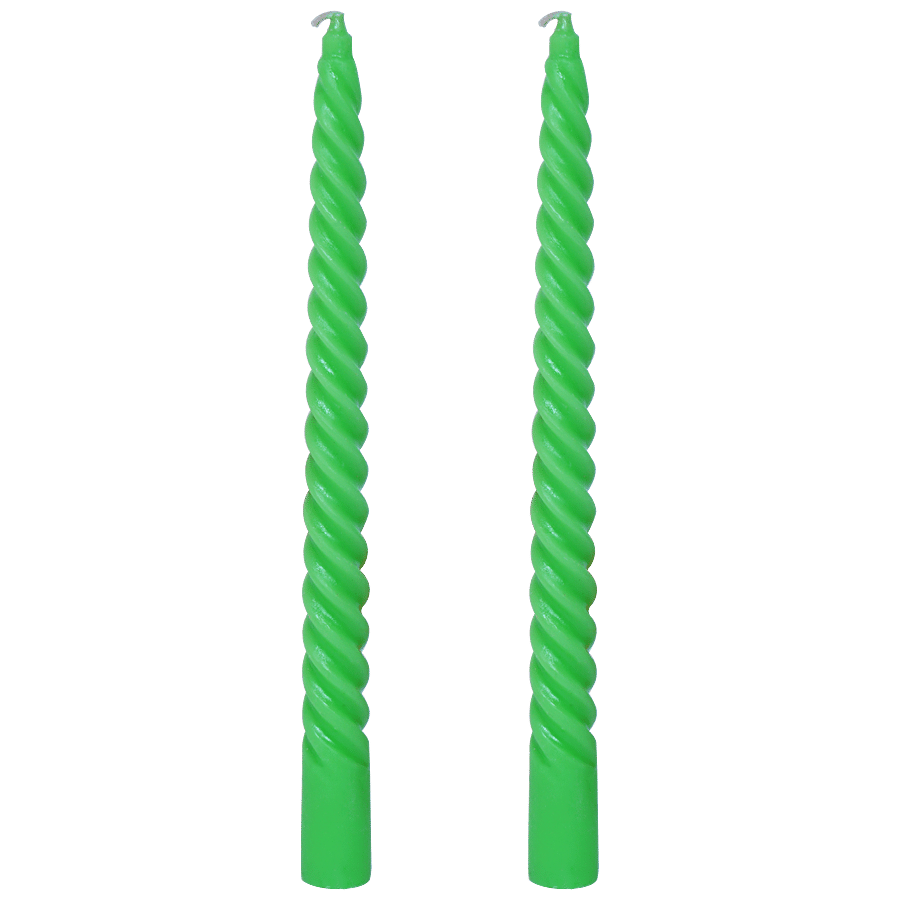 VC Spiral Dinner Candles - Green