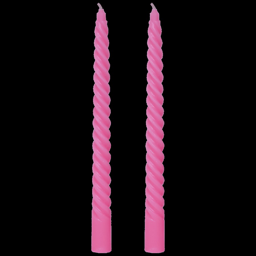 VC Spiral Dinner Candles - Pink