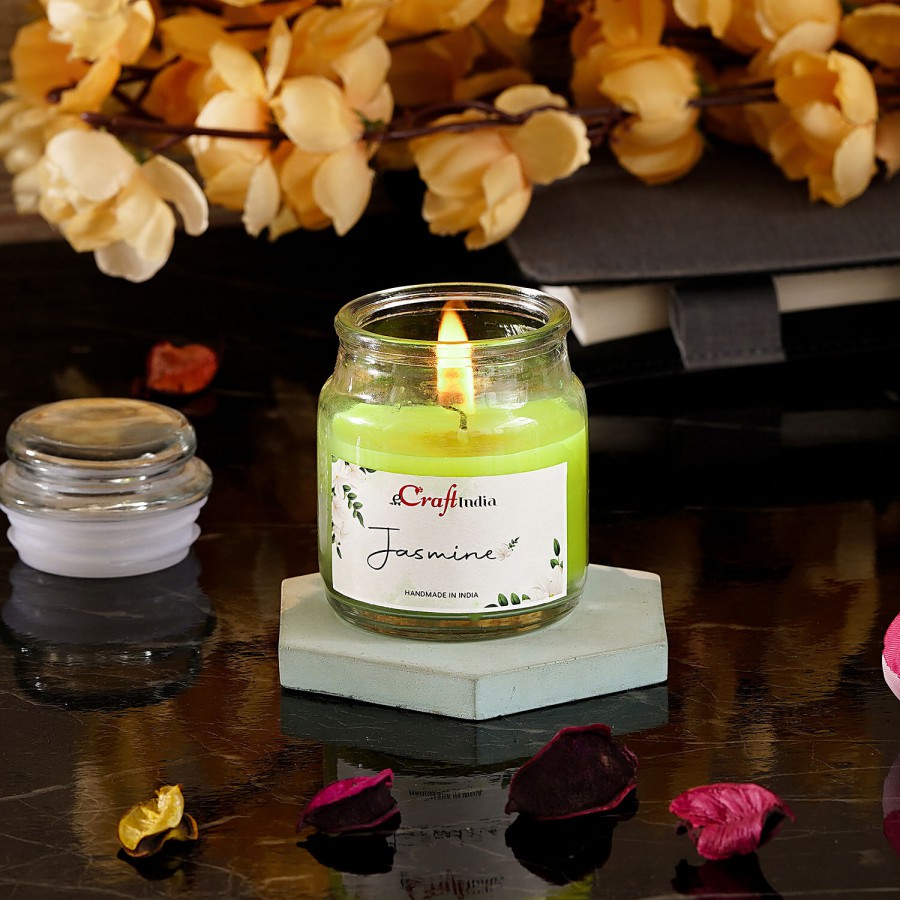 eCraftIndia Jar Wax Candle - With Jasmine Scent