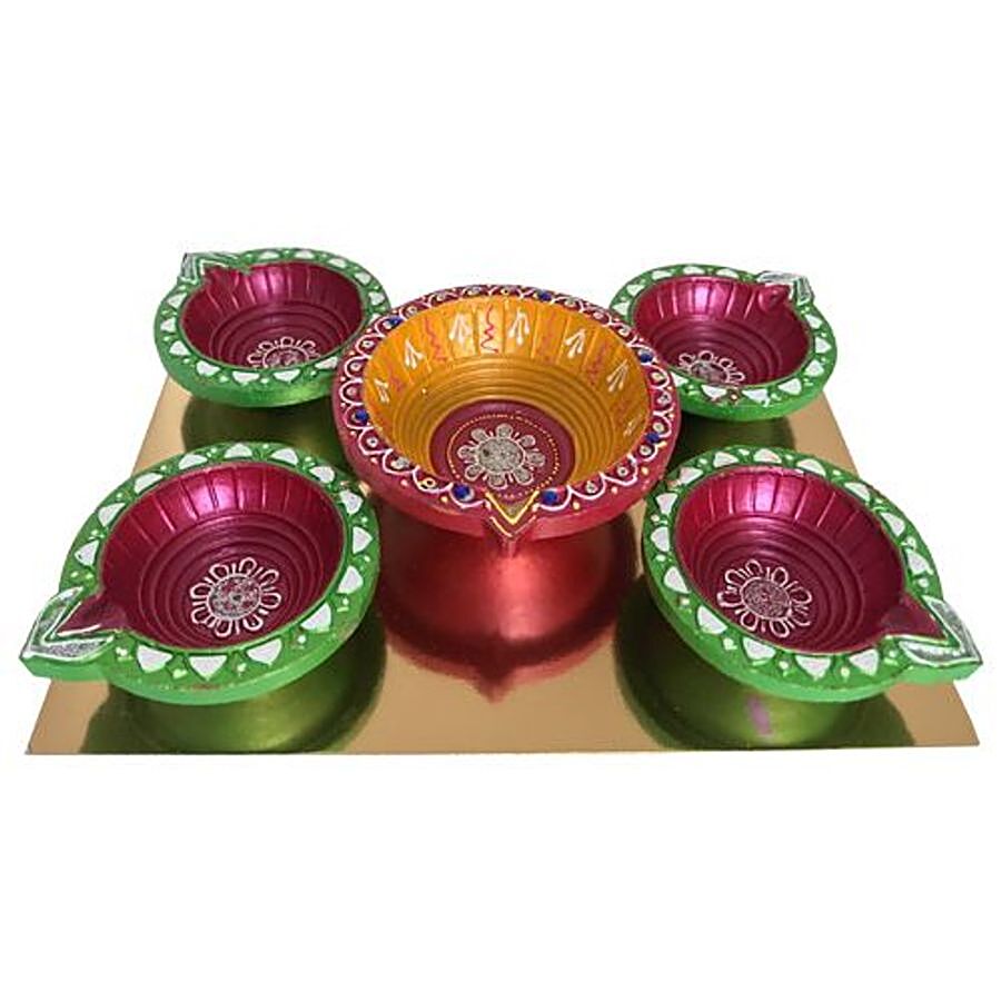 Om Bhakti Diya & Batti Set