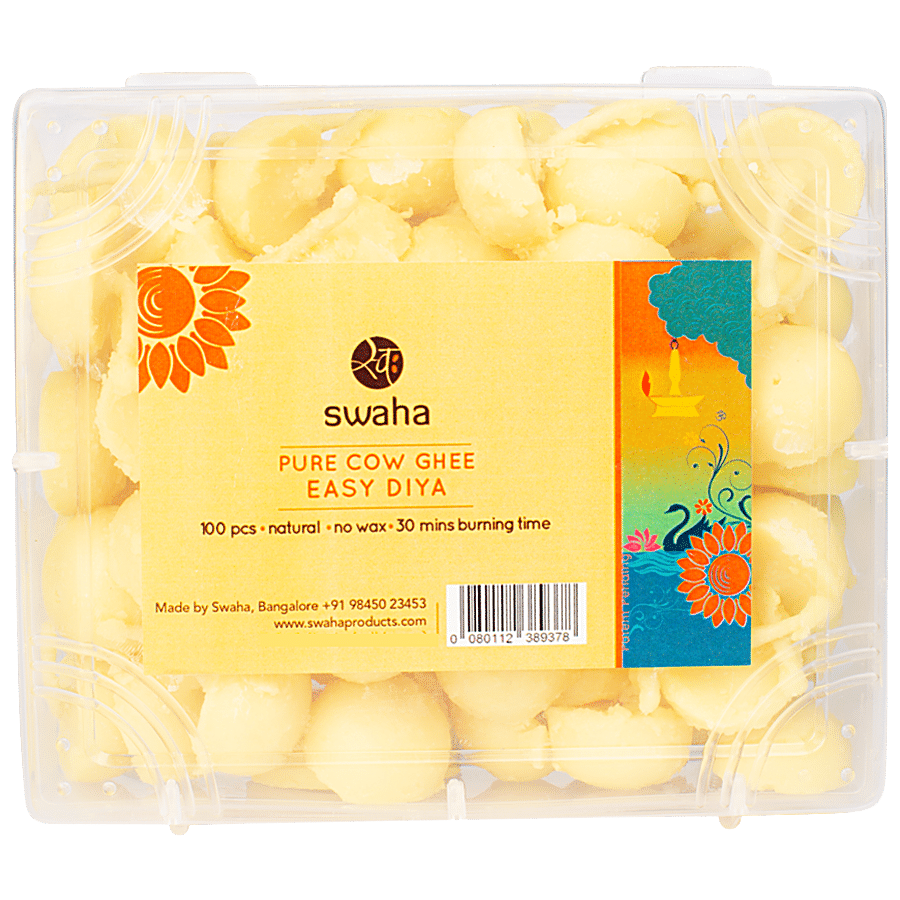 SWAHA Pure Cow Ghee Easy Diya - Natural