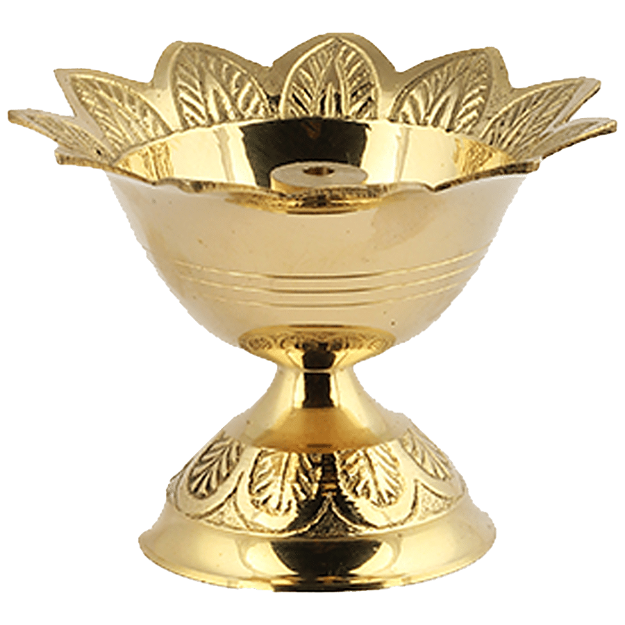 Shubhkart Nitya Diya/ Golden Brass Deep - Daily Prayer Essential