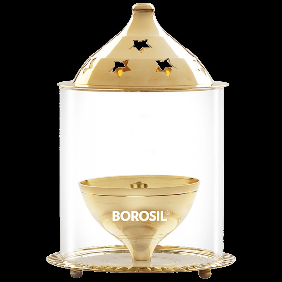 Borosil Akhand Diya - With Borosilicate Glass