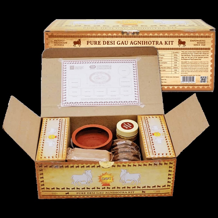 Cycle Gavi Pure Desi Gau Agnihotra Kit - For Religious & Puja Purposes