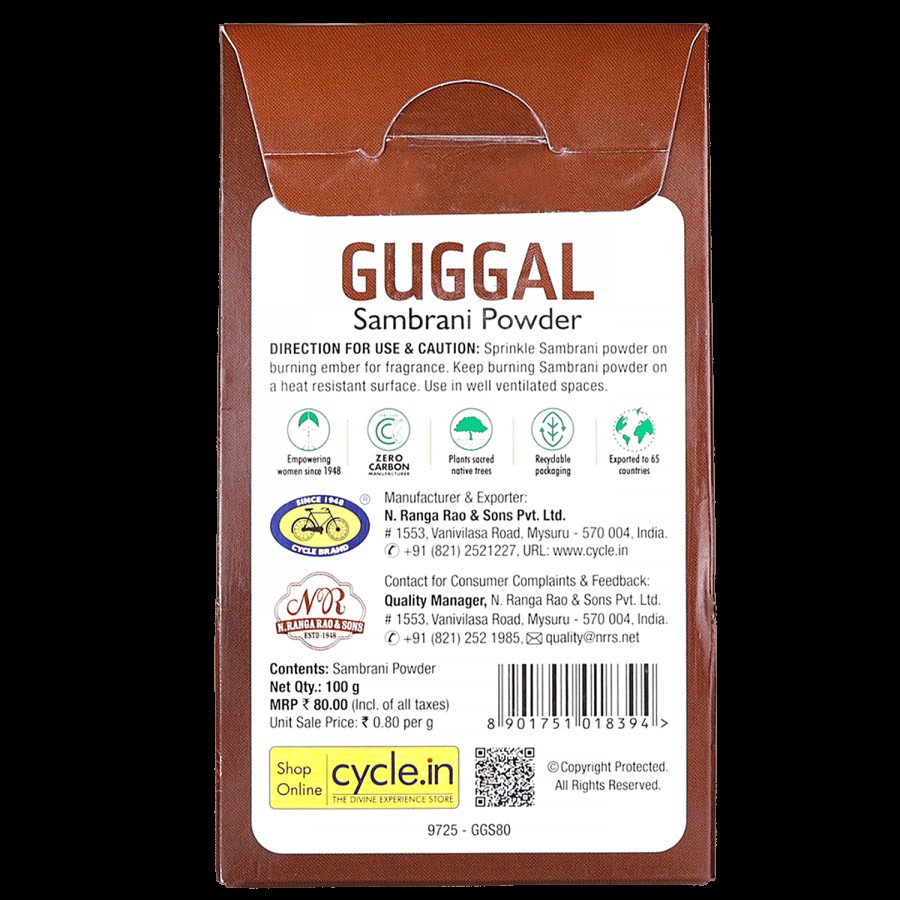 Cycle Guggal Sambrani Powder - 100% Natural