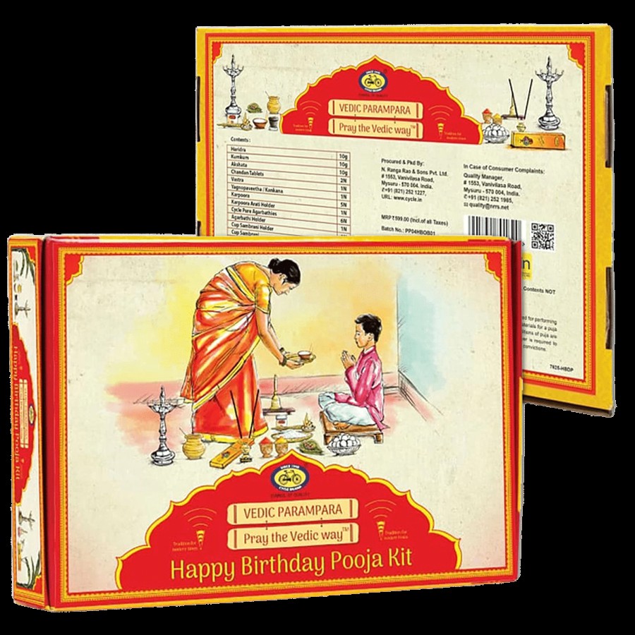 Cycle Happy Birthday Puja Kit - For Religious & Puja Purposes