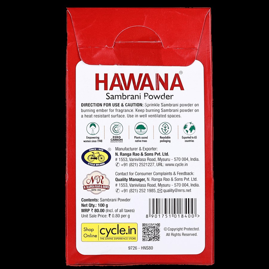 Cycle Hawana Sambrani Powder - 100% Natural