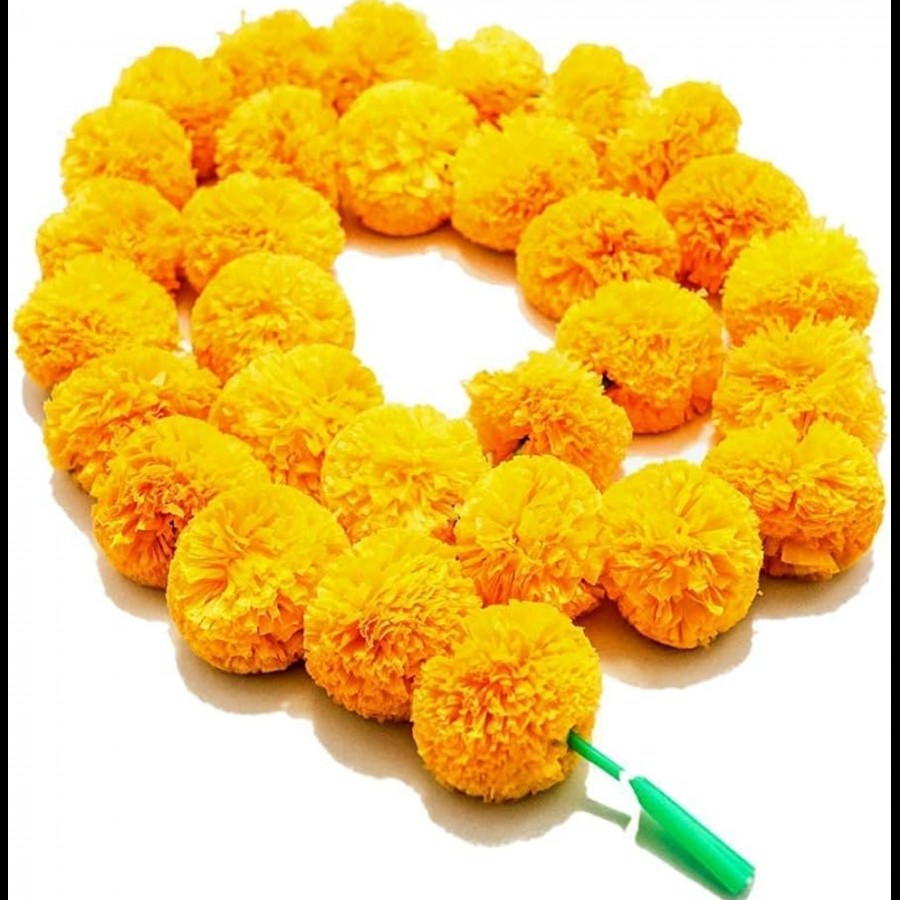 Divine Art Artificial Dark Yellow Marigold Flower Garlands