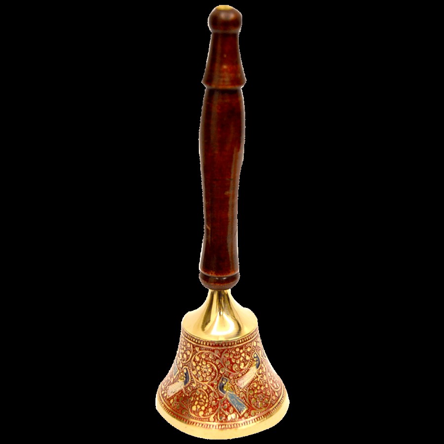 Frestol Mandir Bell With Wooden Stand - Red