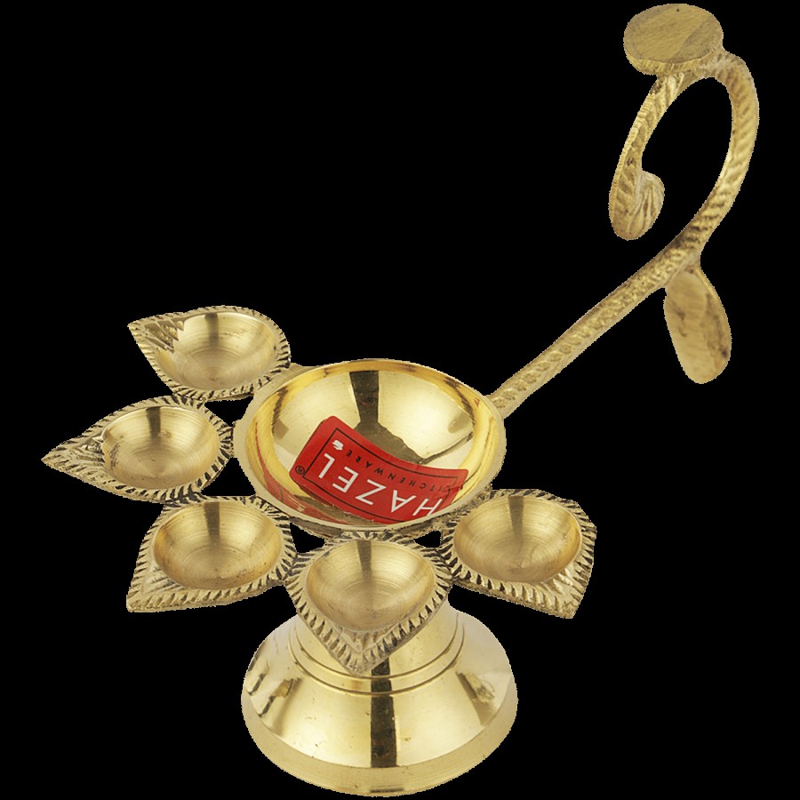 Hazel Brass Puja Arrti Panch Aarti S2 - Golden