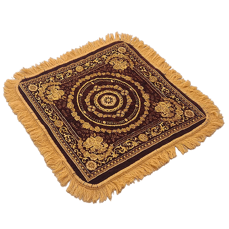 JBG Home Store Premium Velvet Pooja/Meditation Mat - 55 x 55 cm