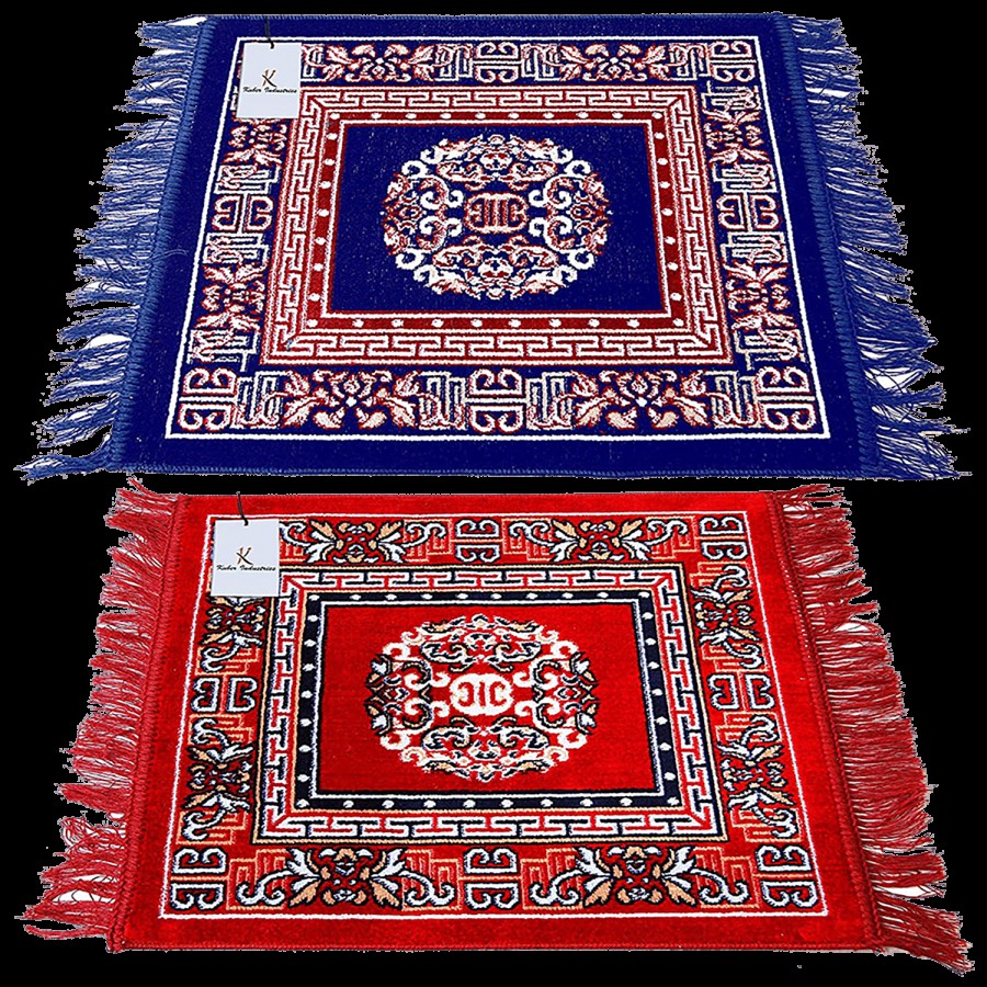 Kuber Industries Honey Traders Velvet Puja Mat - Washable