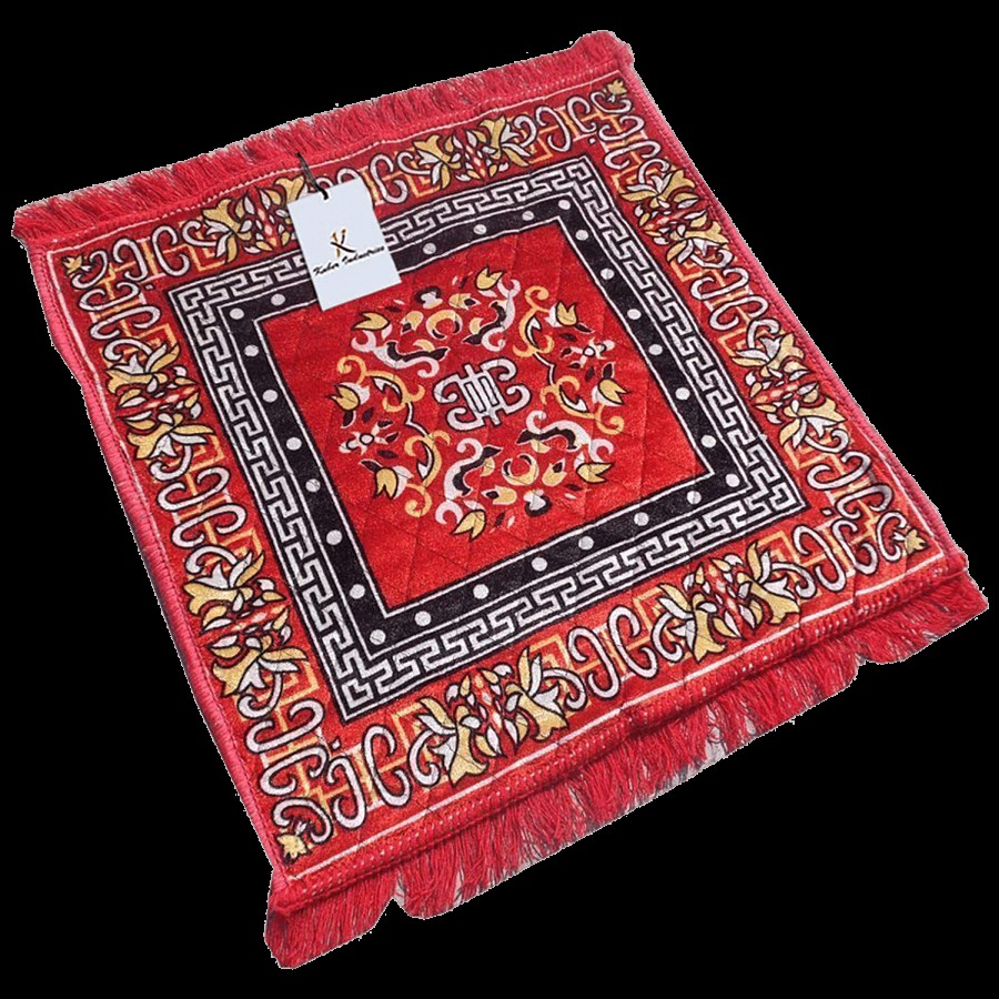 Kuber Industries Velvet Pooja Rug/Mat - Washable