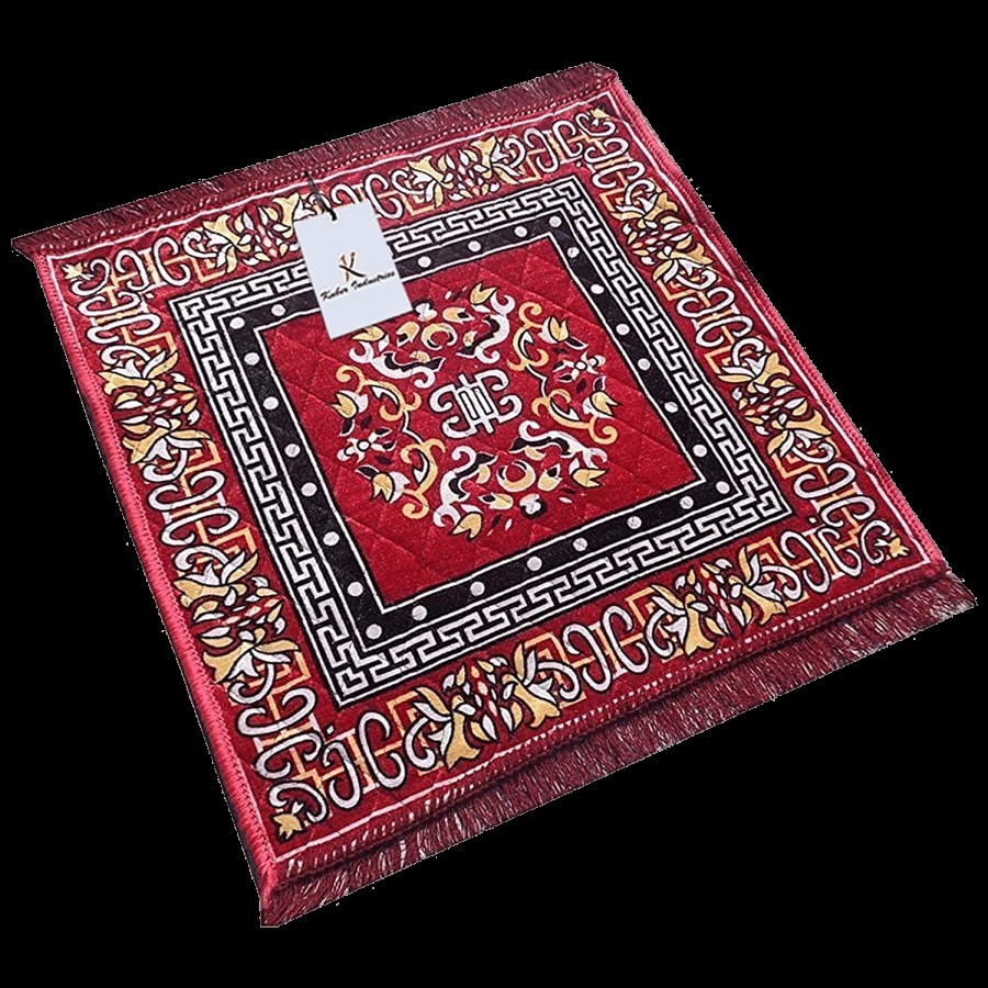 Kuber Industries Velvet Pooja Rug/Mat - Washable