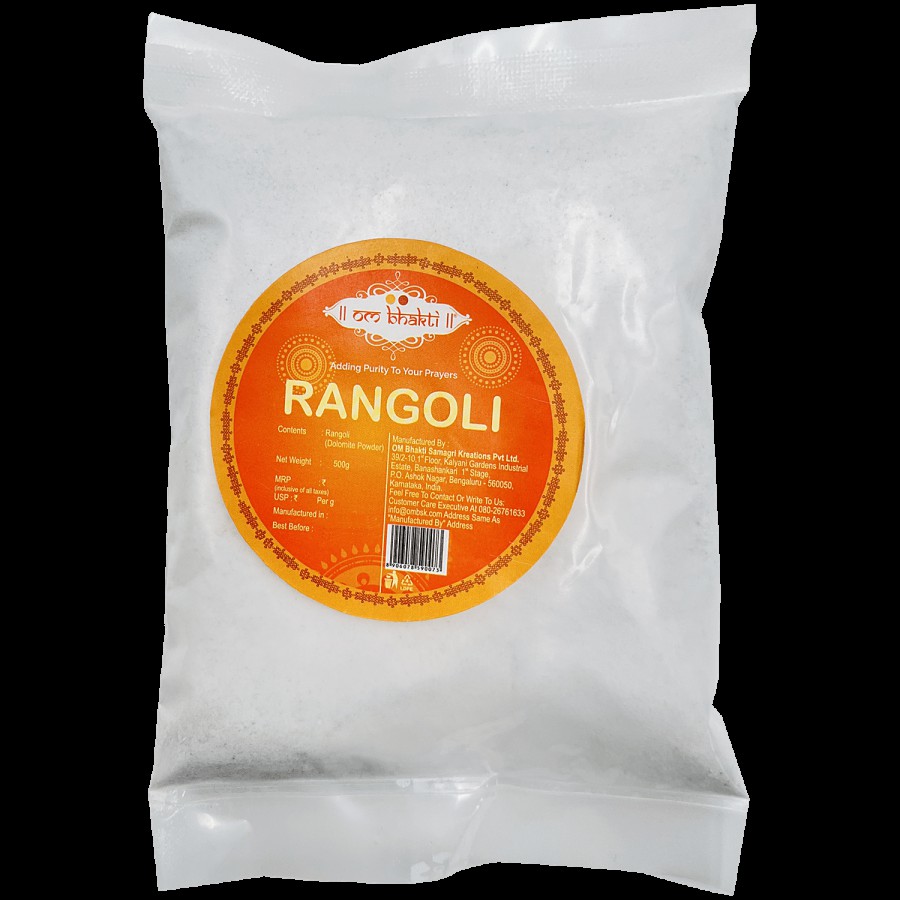 Om Bhakti Rangoli Powder - White