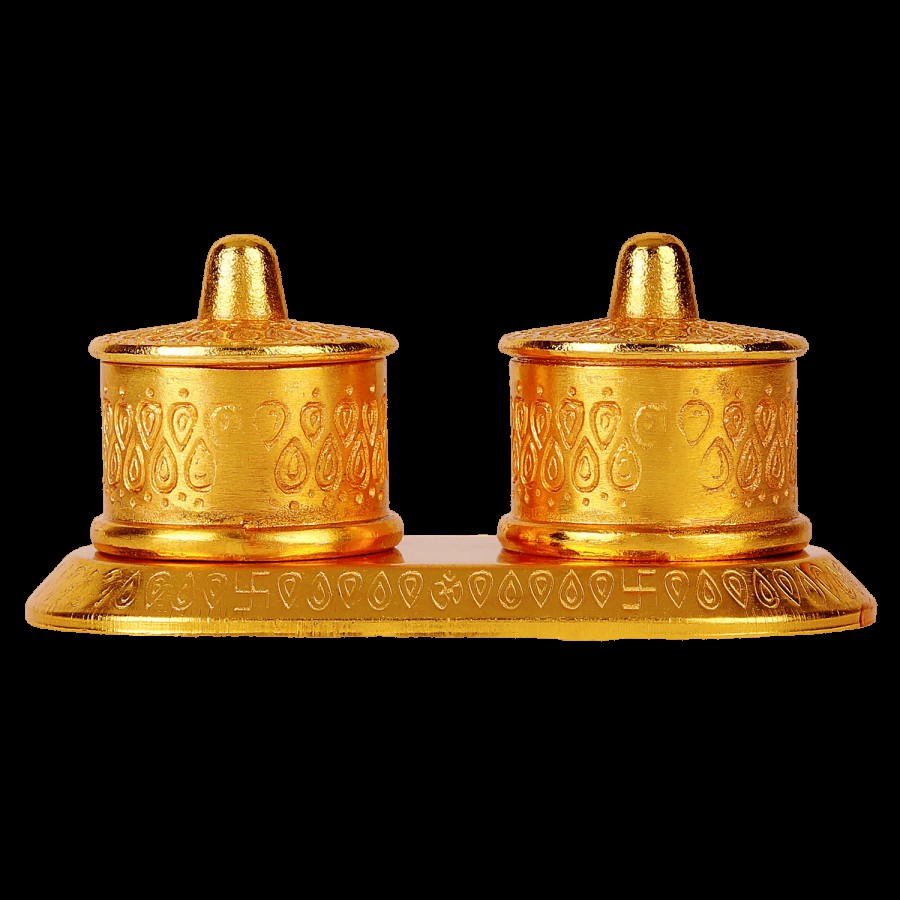 Prime-Metal Brass Sindoor/Kumkum Box - Elegant