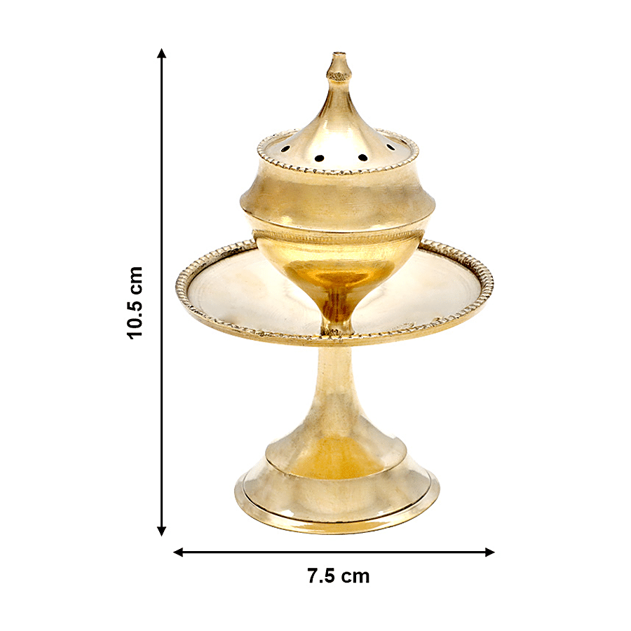 Shubhkart Nitya Brass Pankhudi Agarbatti Stand/Incense Holder - Puja Essential