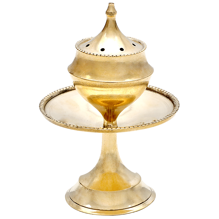 Shubhkart Nitya Brass Pankhudi Agarbatti Stand/Incense Holder - Puja Essential