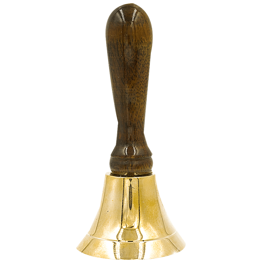 Shubhkart Nitya Brass Puja Bell - Wooden Handle