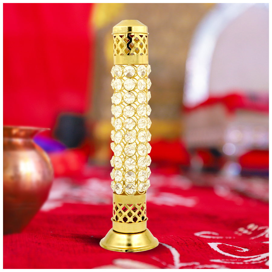 Shubhkart Nitya Brass Crystal Incense Holder