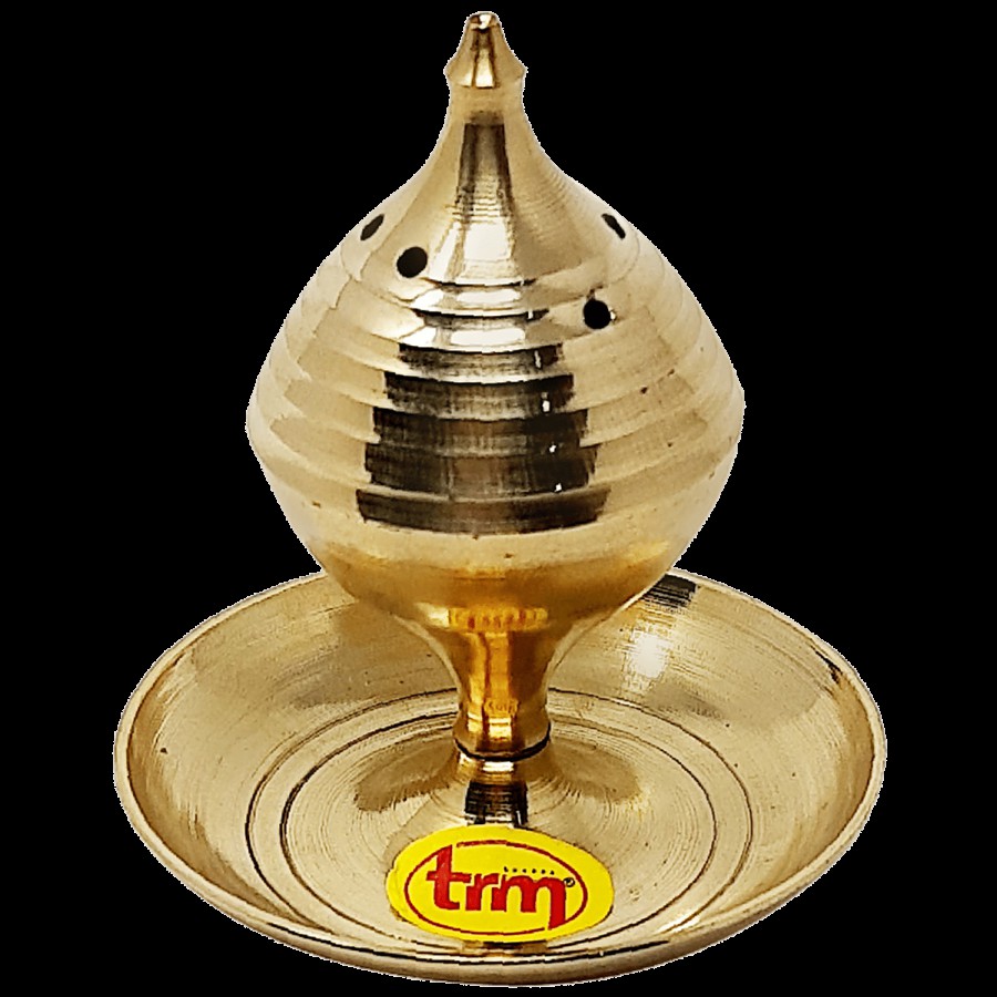 Trm Brass Agarbathi Stand - Plain