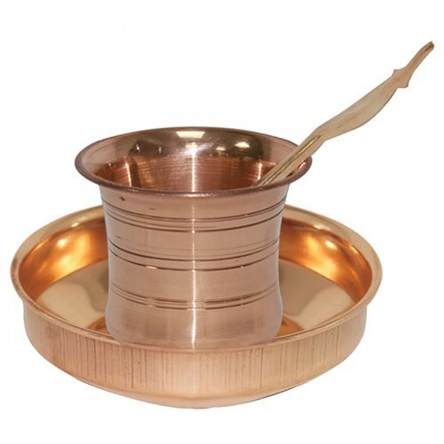 Giri Hindu Traditional Puja Thali Set - Copper