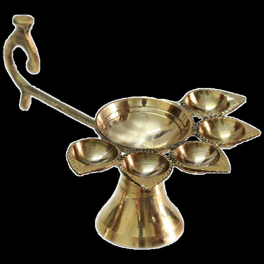 Klassic Panch Diya With Pooja Bell - For Temple/Home/Office