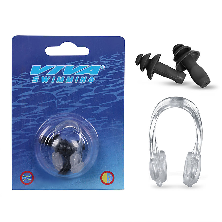 VIVA SWIMMING Silicone Ear Plugs & Nose Clip Set