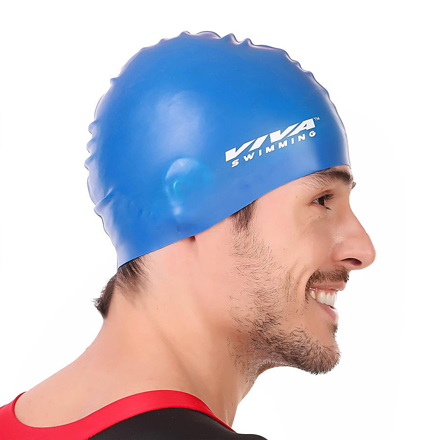 VIVA SWIMMING Unisex Silicon Cap - Blue