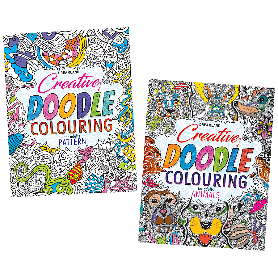 Dreamland Creative Doodle Colouring Books - Pattern & Animals