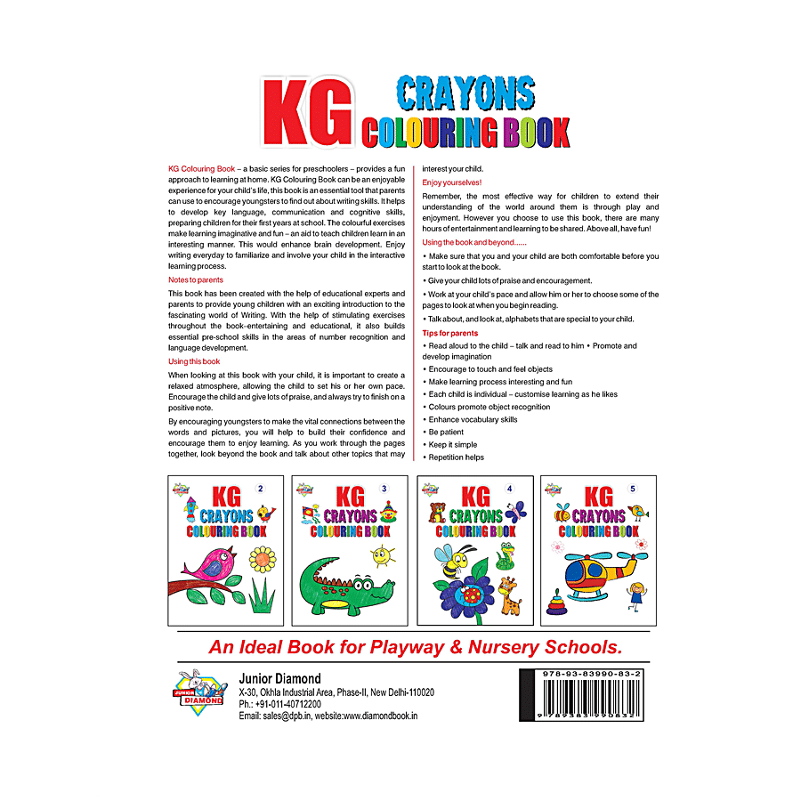 Junior Diamond KG Crayons Colouring Book - 01