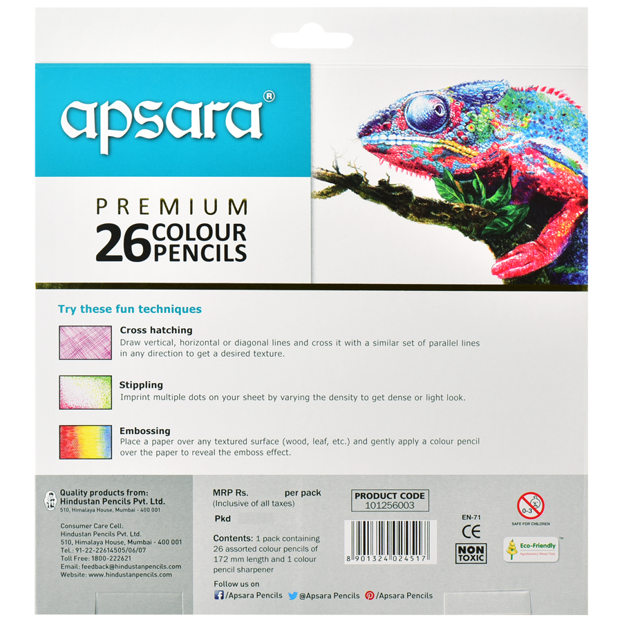 Apsara Premium Colour Pencils - Easy To Use