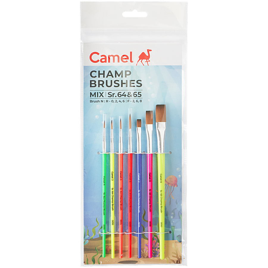 Camlin Champ Brushes - Round Series 64 & Flat Series 65