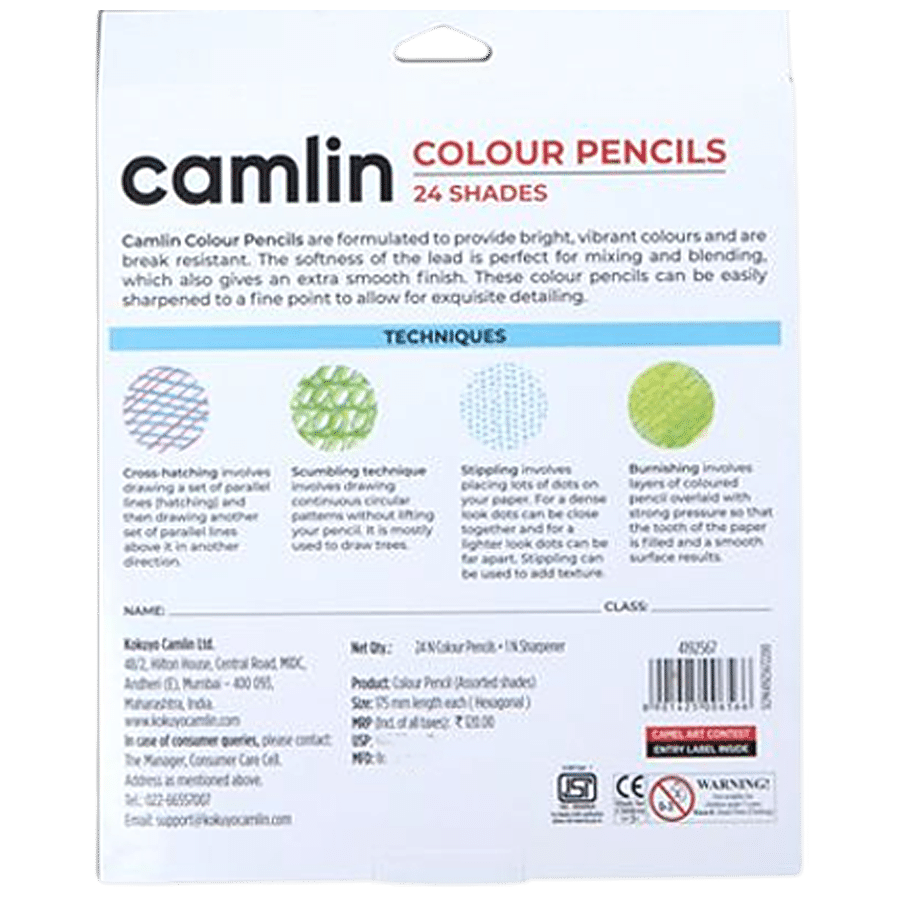 Camlin Colour Pencils - 24 Shades