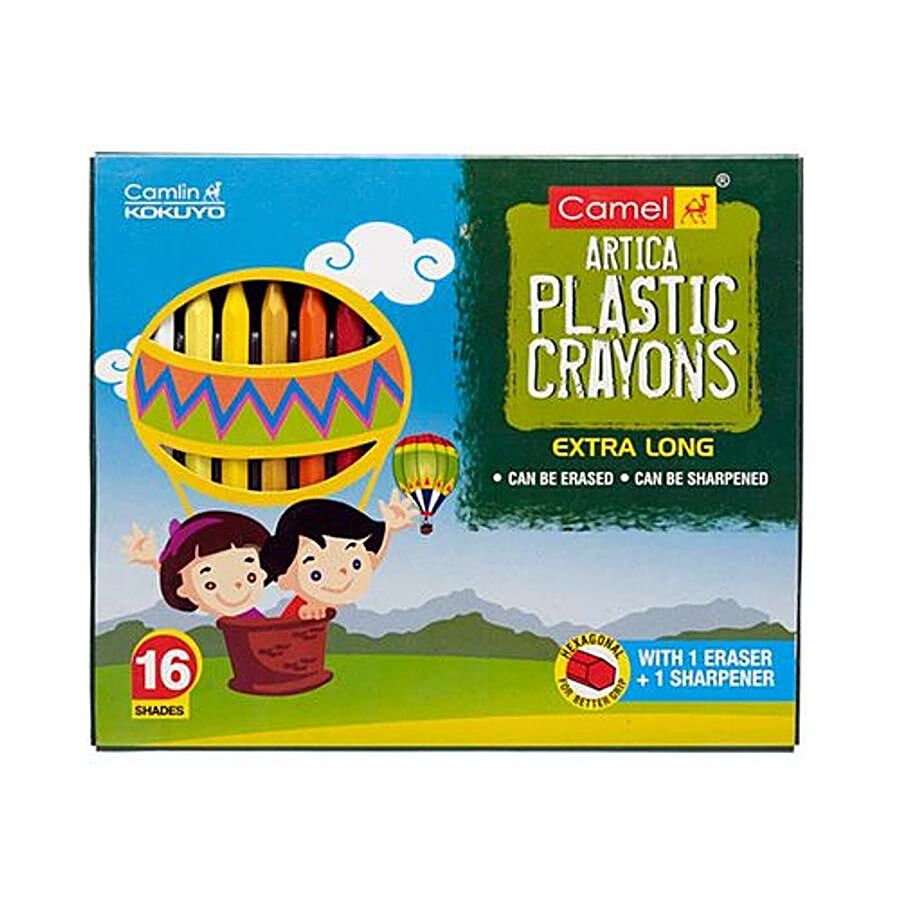 Camlin Plastic Crayons - 16 Shades