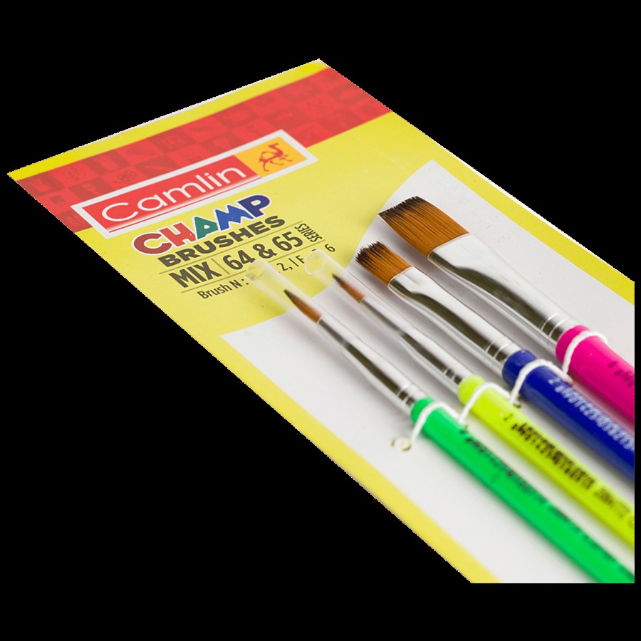 Camlin Champ Brushes - Round Series 64 & Flat Series 65