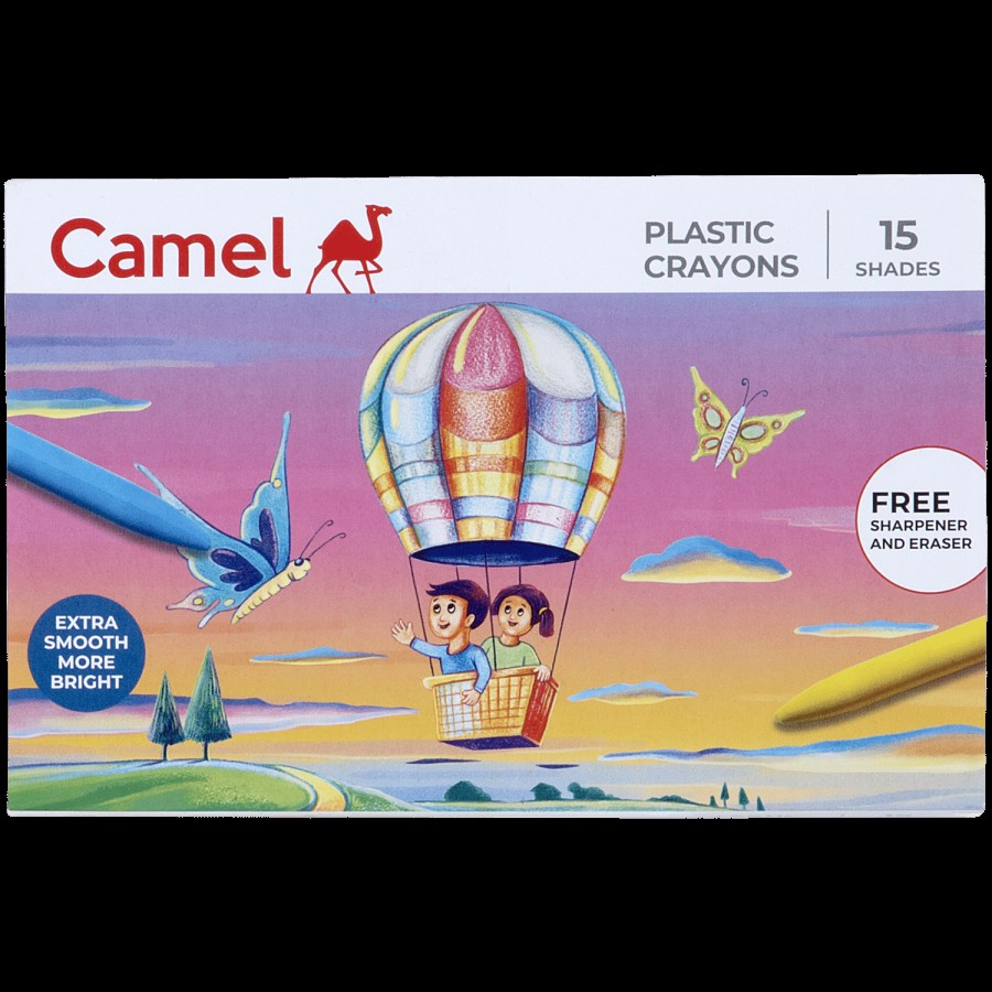 Camlin Plastic Crayons - 15 Shades