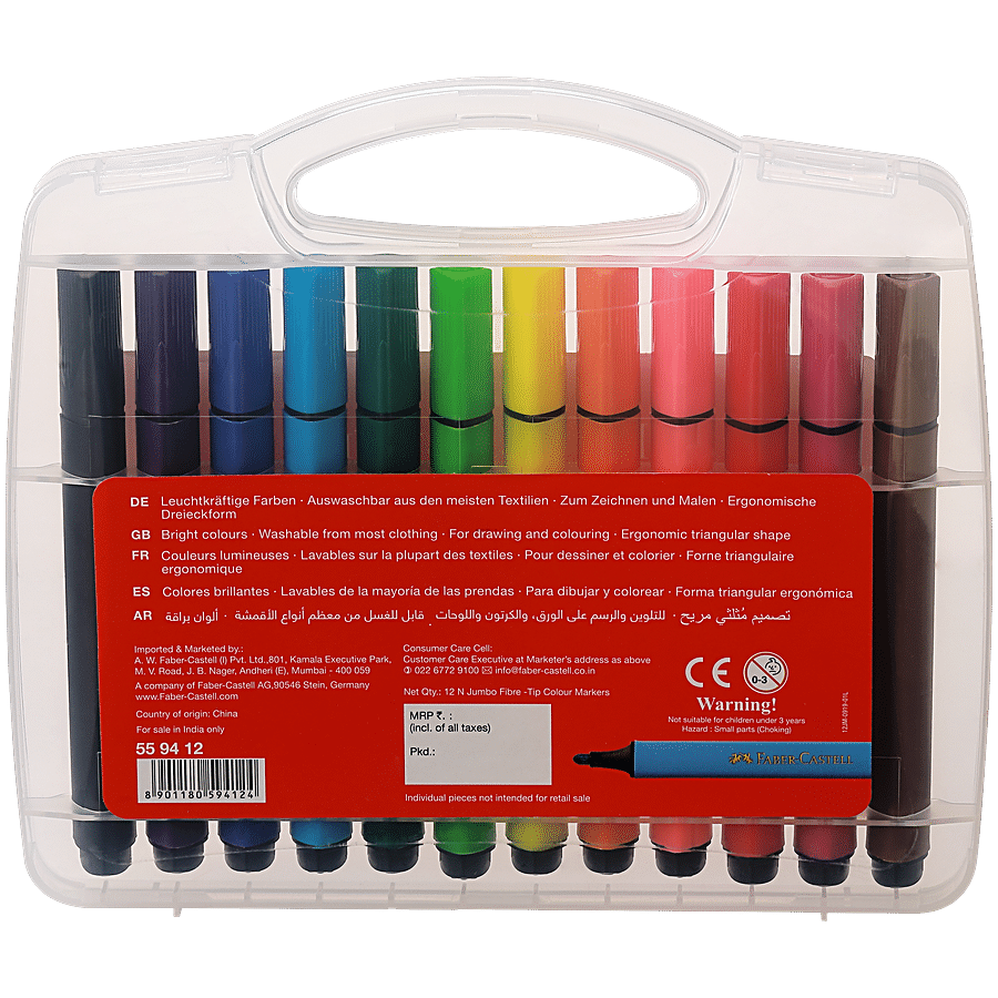 Faber castell Jumbo Fibre-Tip Colour Markers 559412 - Triangular Shape