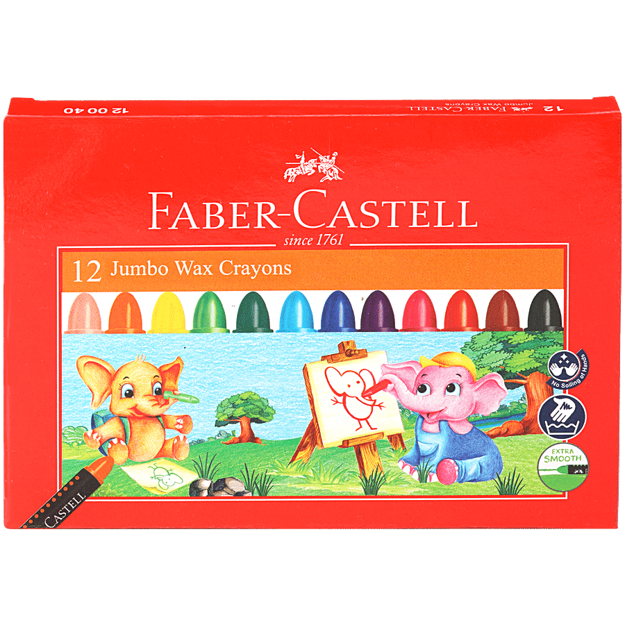 Faber castell Wax Crayon Jumbo 90mm - 12 Shades