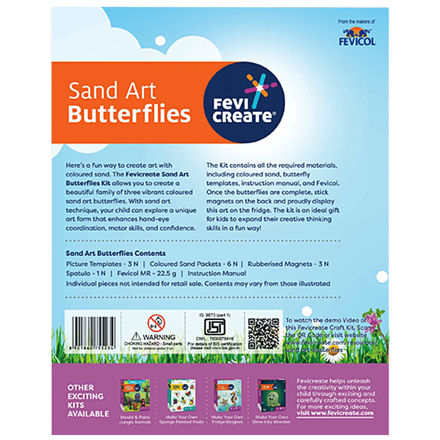 Fevicreate Sand Art Butterflies DIY Kit - For Kids